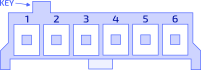 AMP EI series 6-pin connector 