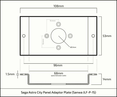 Sega Joystick Adaptor Plate (Sanwa)